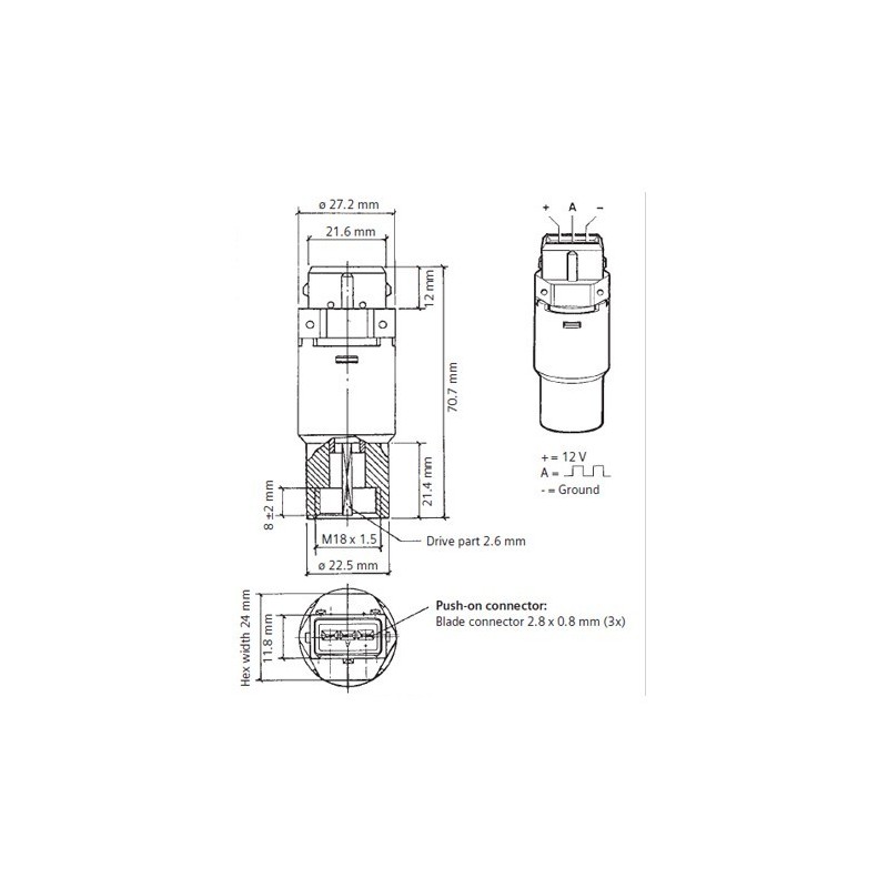 VDO Hall Drehzahl - Geschwindigkeit Sensor - 5.000 UPM - M22