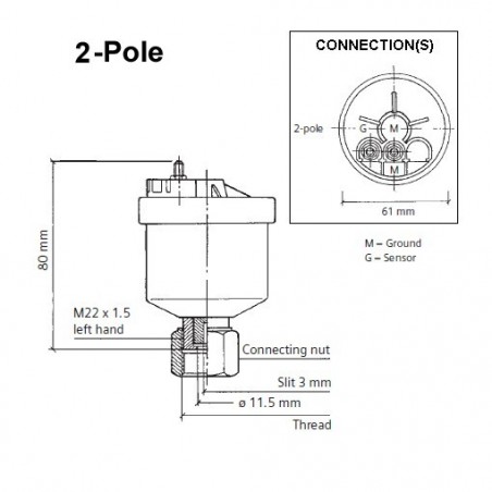 VDO Generator Drehzahl - Geschwindigkeit Sensor - 7/8"-18