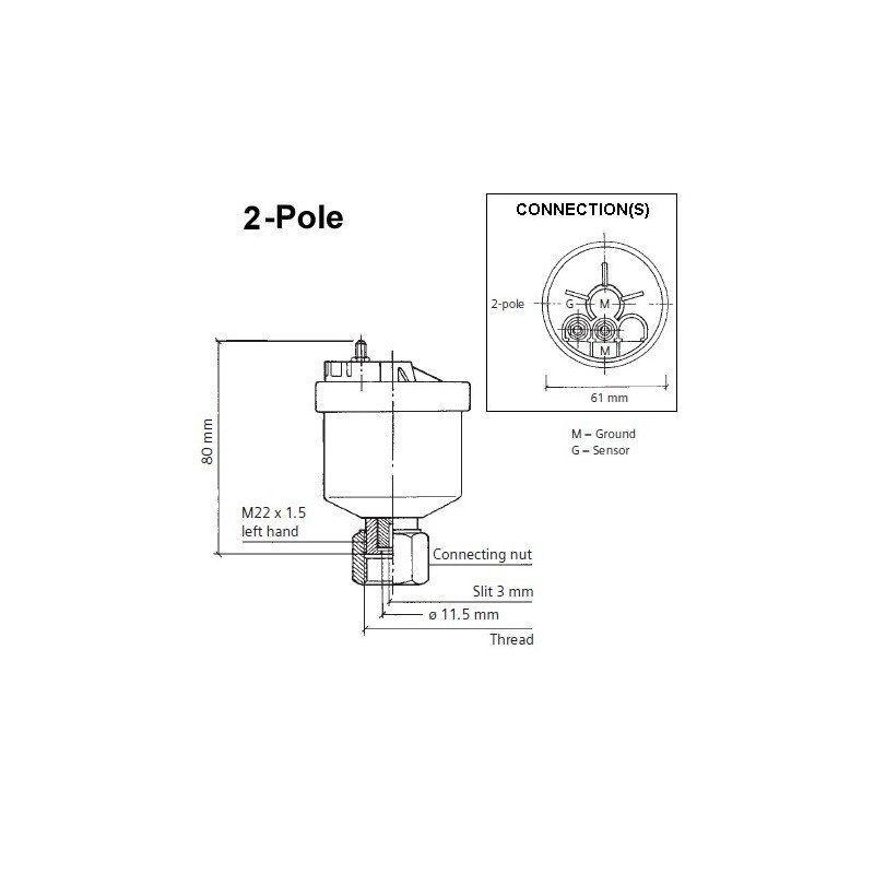 VDO Generator tacho - speed sender - 7/8"-18