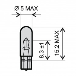 VDO Steeklamp - T5 - W2x4.6d - 24V-1.2W Wit