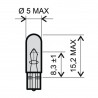 VDO Wedge Base Bulb - T5 - W2x4.6d - 24V-1.2W White