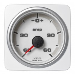 Veratron AcquaLink - 52mm White Ammeter 60A - 12-24V