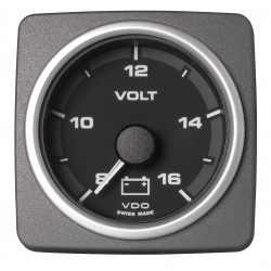 Veratron AcquaLink Voltmeter 8-16V Nero 52mm