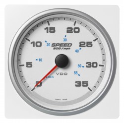 Veratron AcquaLink SOG Speedometer 35mph 110mm White