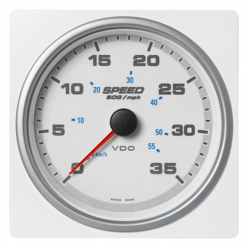 Veratron AcquaLink SOG Speedometer 35mph 110mm White