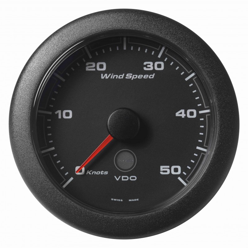 Veratron OceanLink II - 85mm Black Speedometer Wind 50Kn - 12-24V DLRB