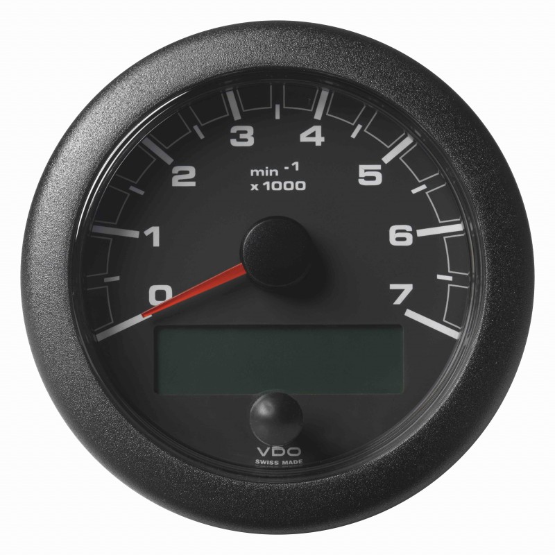 Veratron OceanLink II – 85mm Schwarzer Tachometer Master 7000 U/min – 12–24V DLRB