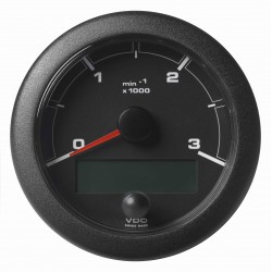 Veratron OceanLink II - 85mm Black Tachometer Master 3000 RPM - 12–24V DLRB