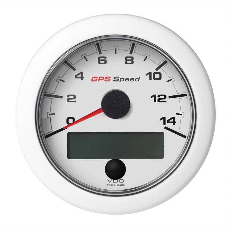 Veratron OceanLink II - 85mm Tachimetro bianco GPS 14Kn-Kmh-Mph - 12–24V DLRW