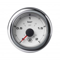 Veratron OceanLink II - 52mm Pressão Turbo Branca 2Bar-30PSI - 12-24V DLRW