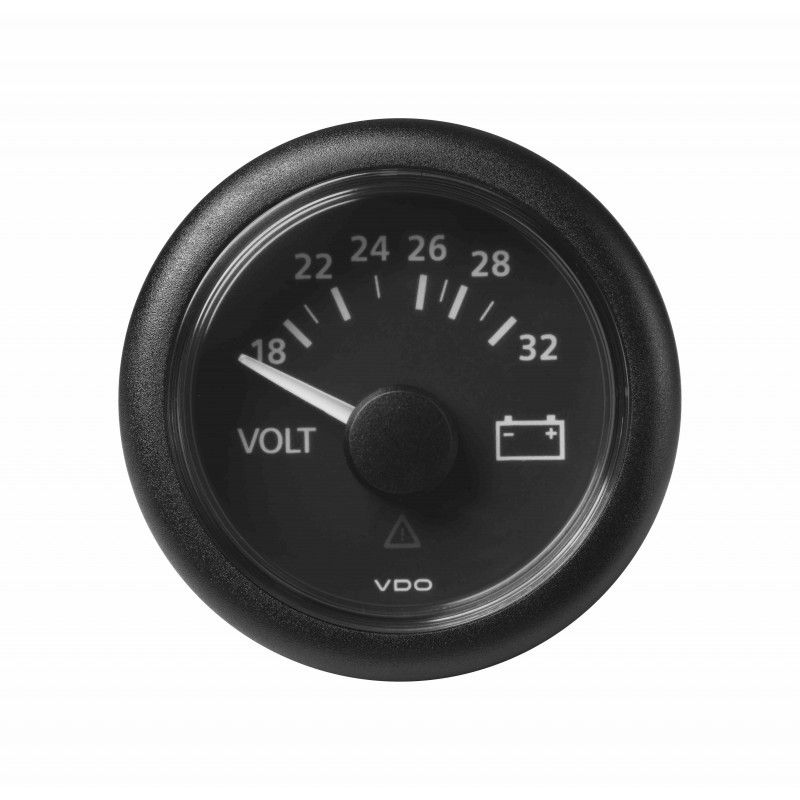 Veratron ViewLine - 52mm Black Voltmeter 18-32V DLRB