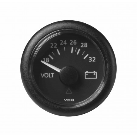 Veratron ViewLine - 52mm Black Voltmeter 18-32V DLRB