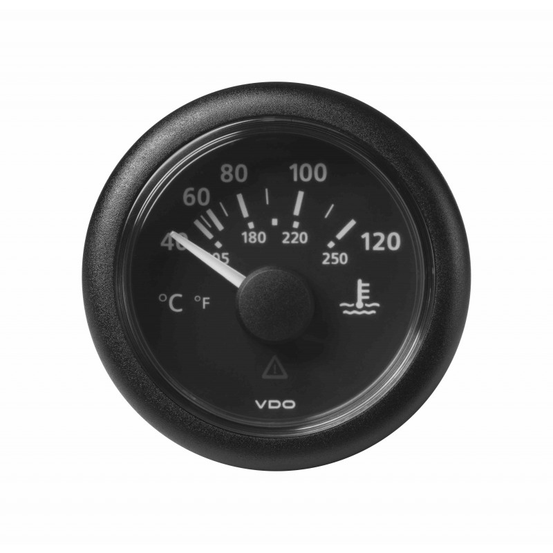 Veratron ViewLine - 52mm Black Coolant Temperature 120°C-250°F - 12-24V DLRB