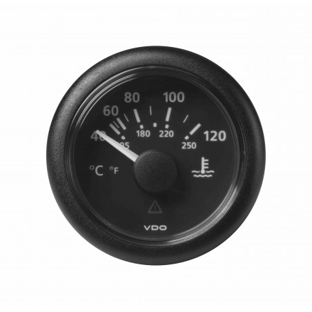 Veratron ViewLine - 52mm Black Coolant Temperature 120°C-250°F - 12-24V DLRB