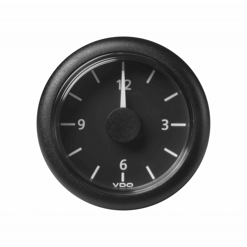 Veratron ViewLine - 52mm Black Quartz Clock 24V - 12-24V DLRB