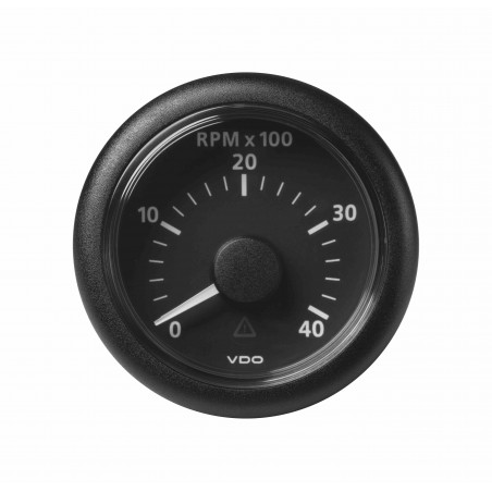 Veratron ViewLine - 52mm Black Tachometer 4000 RPM - 12-24V DLRB