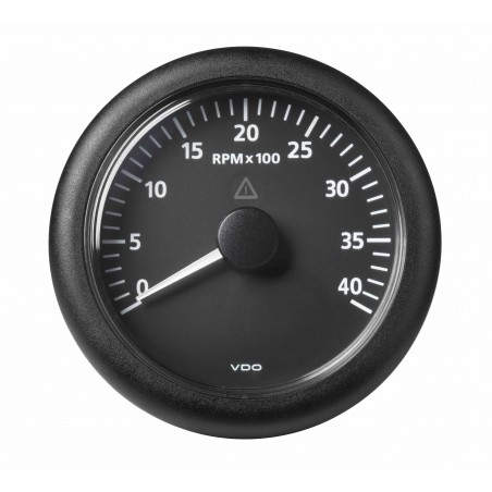 Veratron ViewLine - 52mm Black Tachometer 4000 RPM - 12-24V DLRB