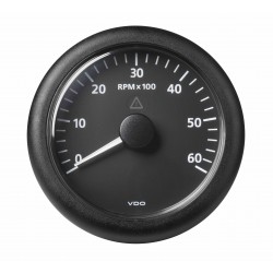 Veratron ViewLine - 52mm Black Tachometer 6000 RPM - 12-24V DLRB