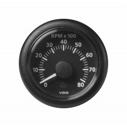 Veratron ViewLine - 52mm Black Tachometer 8000 RPM - 12-24V DLRB