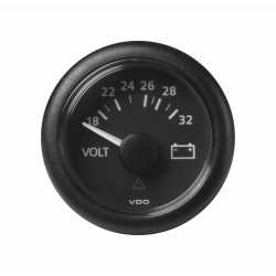 Veratron ViewLine - 52mm Black Voltmeter 18-32V DLRB