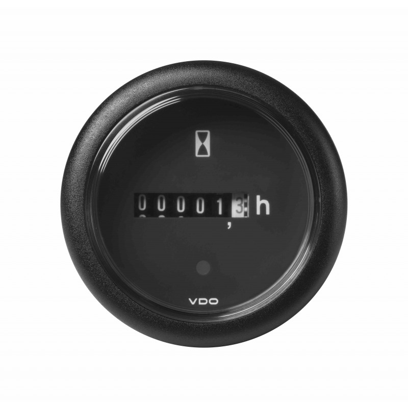 ViewLine de Veratron 10X - contador de horas negras de 52mm - Iluminado - 12-24V DL