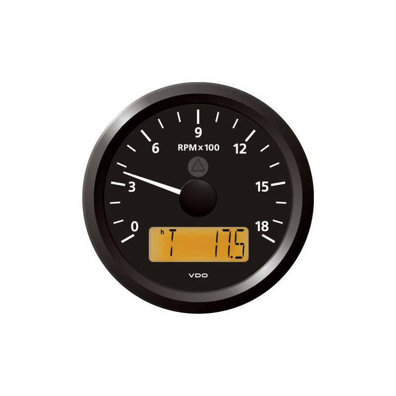 Veratron ViewLine Tachometer 1.800 RPM Black 85mm