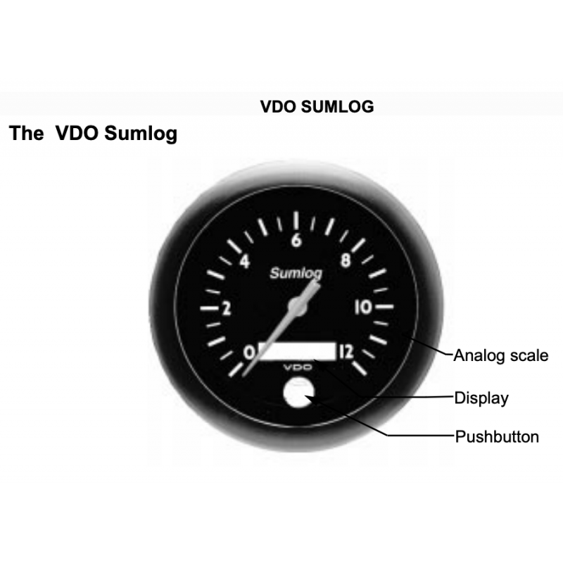 VDO OceanLine Sumlog - 12kn - 12-24V - Black - 85mm