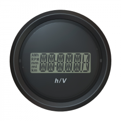 Veratron ViewLine - 52mm Black Combi Voltmeter - Hours counter - 9-48V SLTB