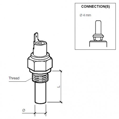 VDO Temperature switch 16°C - M14 