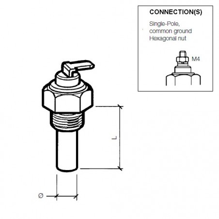 VDO Oil temperature sender 150°C - 1/4-18 NPTF