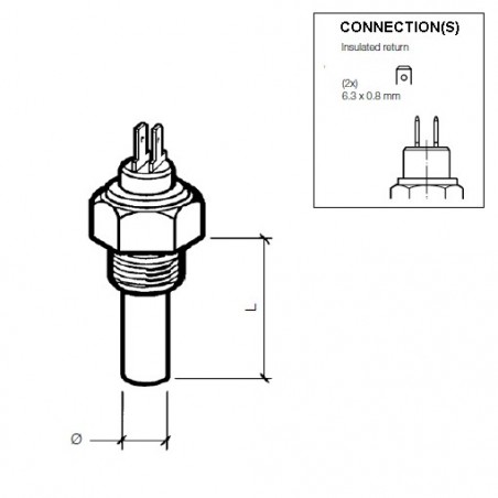 VDO Oil temperature sender 150°C - 5/8-18 UNF-2A