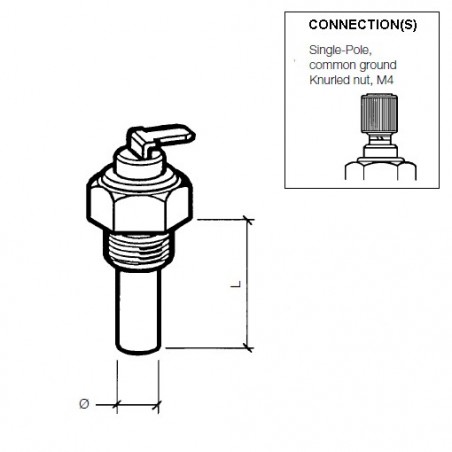 VDO Oil temperature sender 150°C - M16