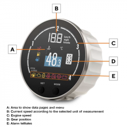 Veratron VMH 35-D GPS - 85 mm Multifunktionale Anzeige 12V - 24V mit GNSS