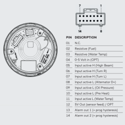 Veratron Tachymètre VL Digital Tachroom Noir 85 mm Rond