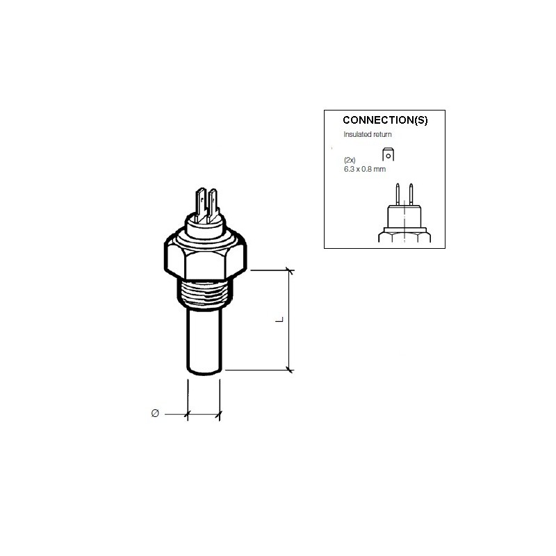 VDO Coolant temperature sender 120°C - M14