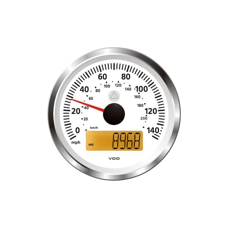 VDO ViewLine Speedometer 140 Mph White 85mm