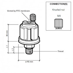 VDO Druksensor 0-10 Bar - M12