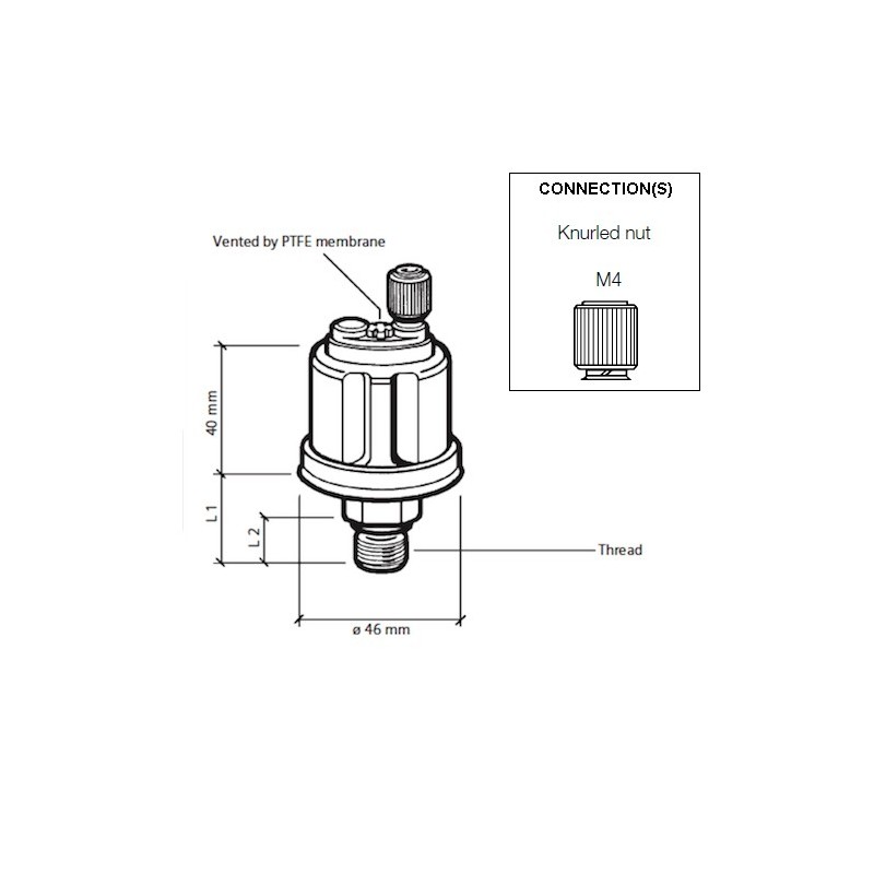 VDO Druksensor 0-10 Bar - M12