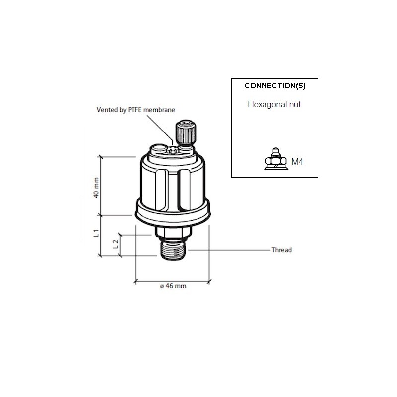 VDO Druksensor 0-16 Bar - M14