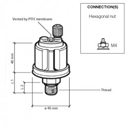 VDO Pressure sender 0-16 Bar - M12