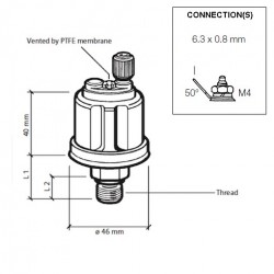 VDO Druksensor 0-10 Bar - 1/8-27 NPTF