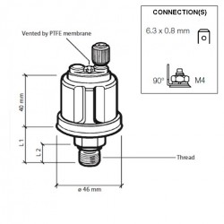 VDO Pressure sender 0-5 Bar - 1/8-27 NPTF