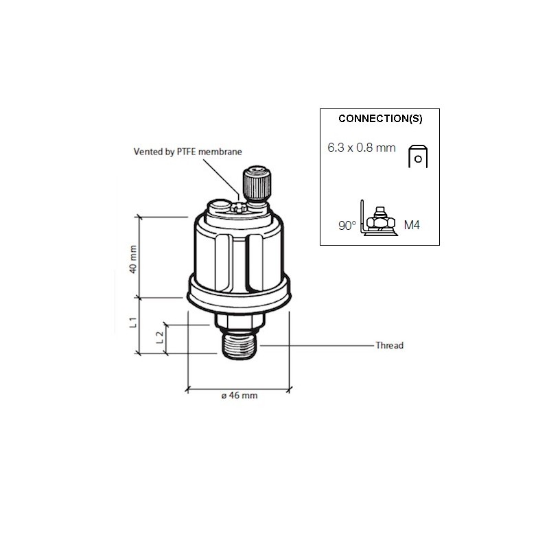 VDO Druksensor 0-5 Bar - 1/8-27 NPTF