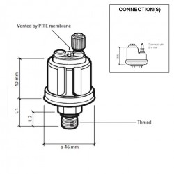 VDO Druksensor 0-3 Bar - M12