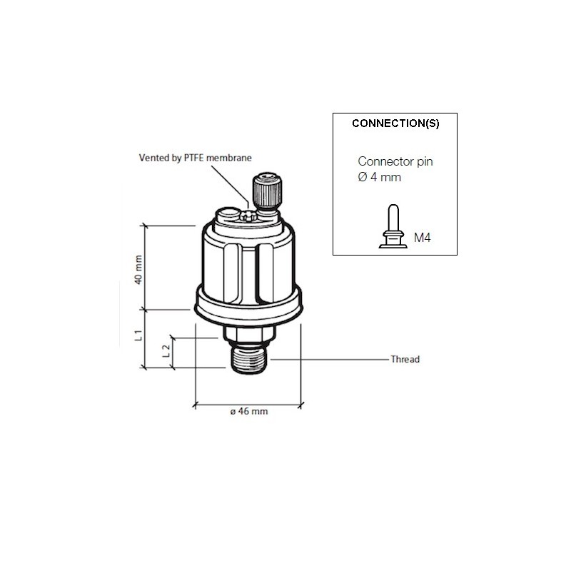 VDO Pressure sender 0-3 Bar - M12