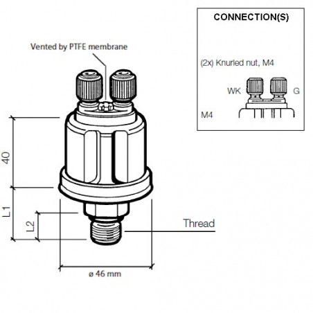 VDO Druksensor 0-10 Bar - 1/8-27 NPTF