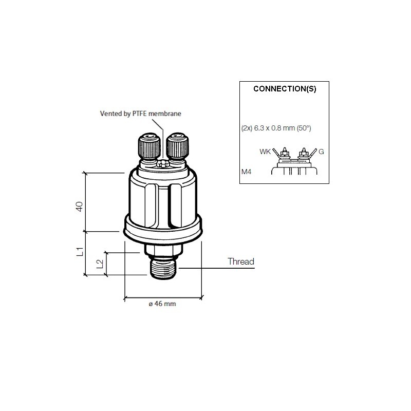 VDO Druckgeber 0-10 Bar - M14