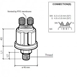 VDO Pressure sender 0-5 Bar - 1/8-27 NPTF