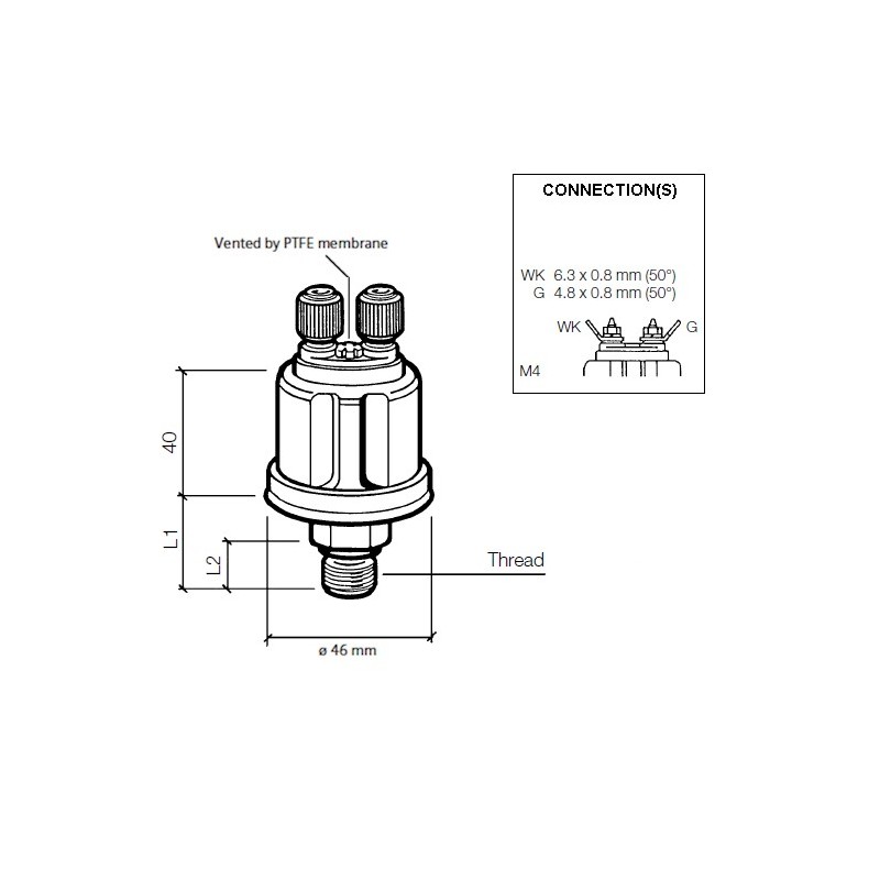 VDO Druckgeber 0-5 Bar - 1/8-27 NPTF