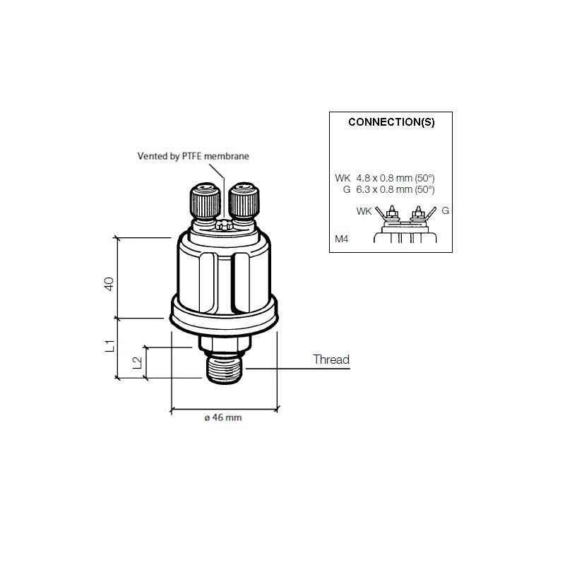 VDO Druckgeber 0-10 Bar - M16